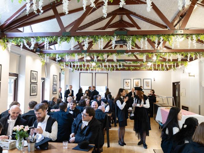 Students eating in the Dining Room