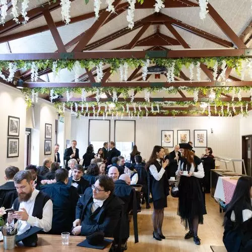 Students eating in the Dining Room