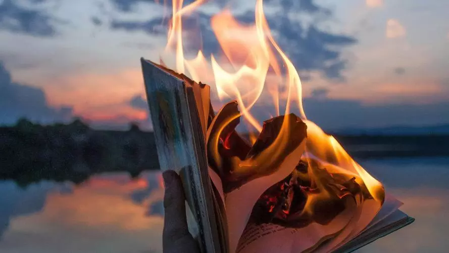 burning book