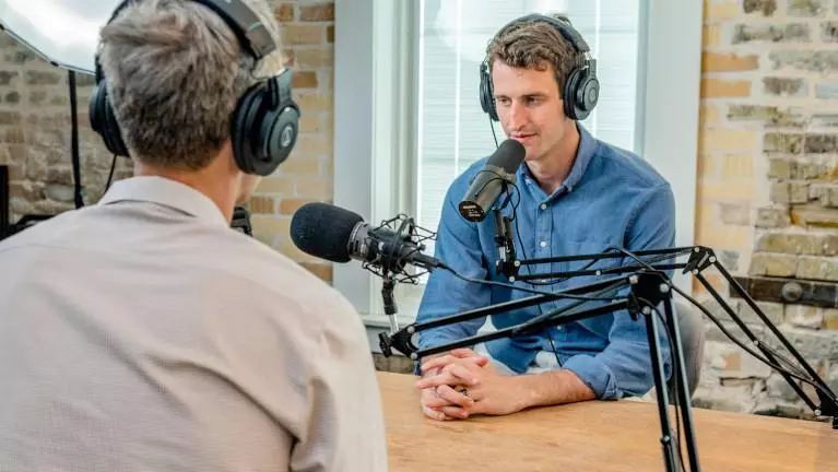 a radio interview crop