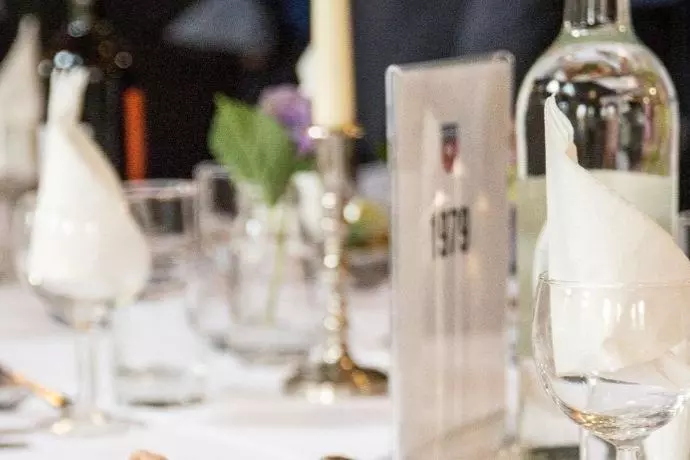 Table set for formal dinner